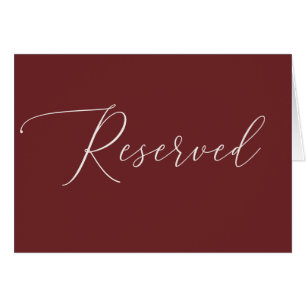 Panneau de mariage réservé de couleur rouge vin pr
