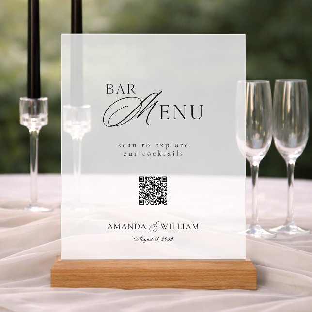 Panneau de menu de bar en code QR en acrylique cla (Créateur téléchargé)