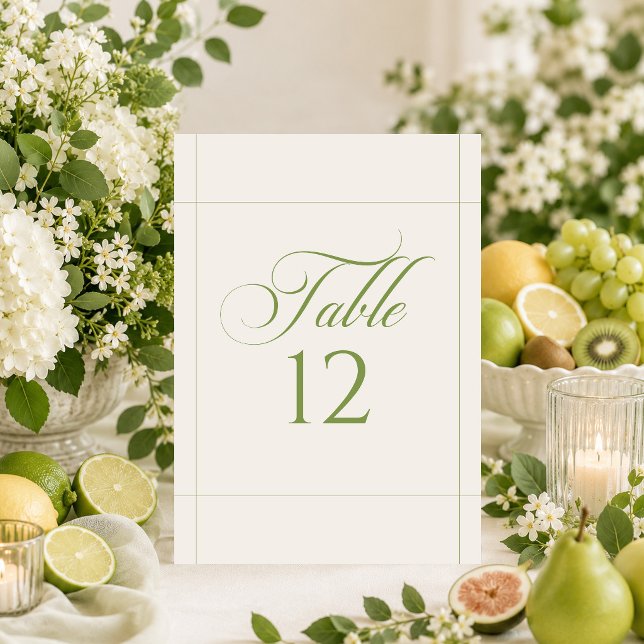 Panneau de numéro de table de calligraphie vert iv (Créateur téléchargé)