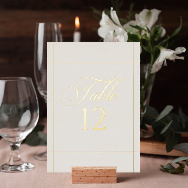 Panneau de numéro de table de mariage à bordure d' (Créateur téléchargé)