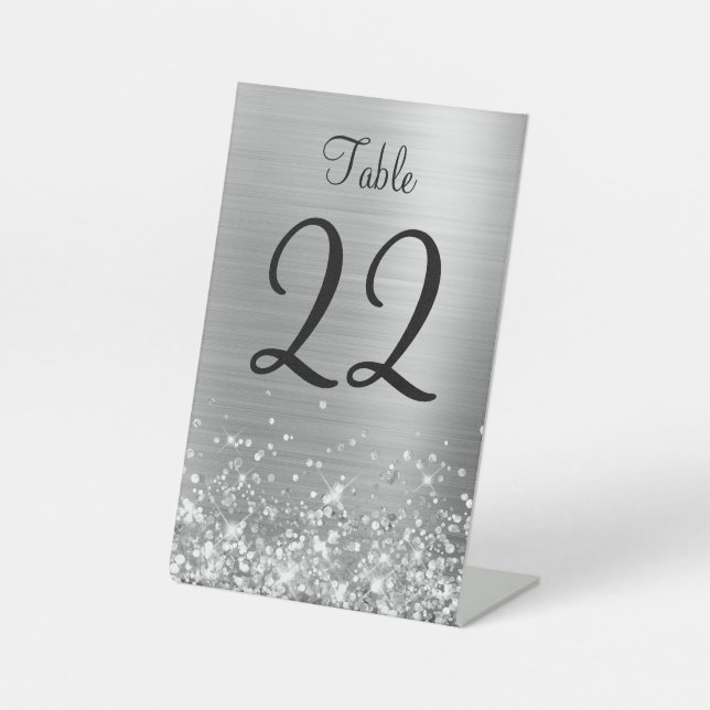 Panneau de numéro de table de mariage en feuille d (Recto)