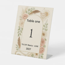 Panneau de numéro de table en forme d'arche en her