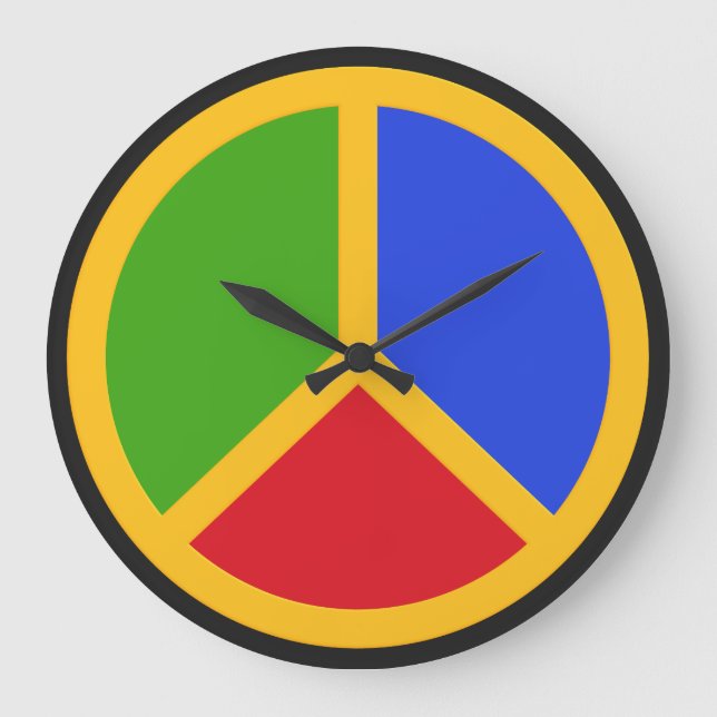 Panneau de paix coloré horloge murale (Recto)