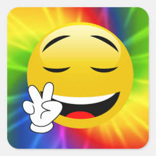 Panneau de Paix Tie Dye Stickers Emoji
