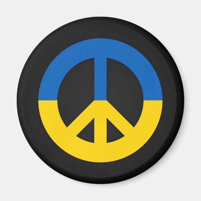 Panneau de paix ukrainien sur un aimant arrière -  (Devant)