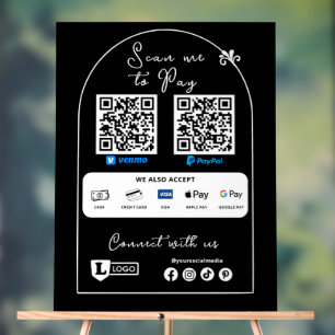 Panneau de petit commerce pour payer avec un code