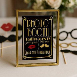 Panneau de Photomaton Art Déco – Fête Noir et Or