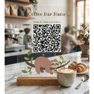 Panneau de piédestal de code QR de paresseux perso