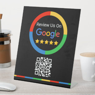 Panneau de piedestal de code QR de révision Google