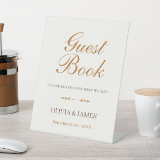 Panneau de piédestal de livre d'or de mariage Élég