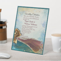 Panneau de piédestal de mariage abstrait or brun r