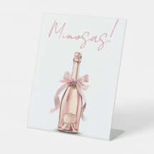 Panneau de piédestal de numéros de bar à mimosas é