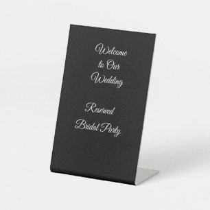Panneau de piédestal réservé à la mariée