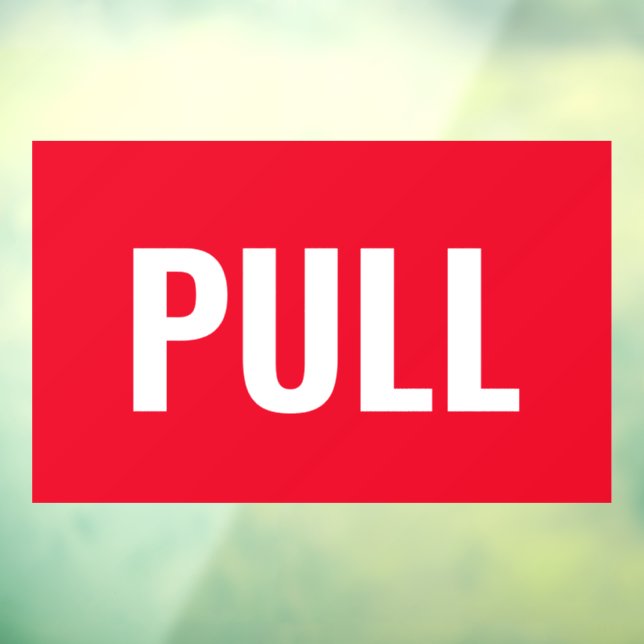 Panneau de porte "PULL", rouge/blanc ou votre mess (Feuille 3)