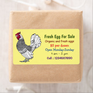 Panneau de poulet Sebright cartoon oeuf frais à ve