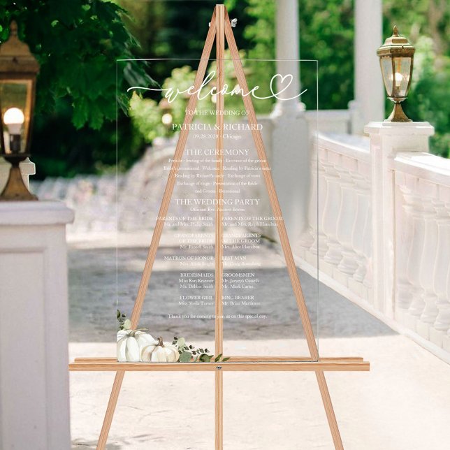 Panneau de Programme de Mariage Citrouille de Verd (Créateur téléchargé)