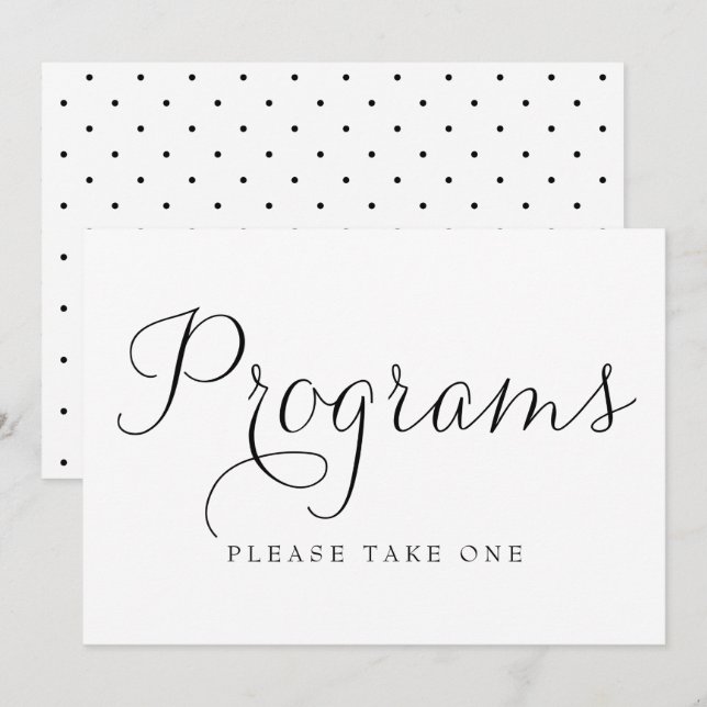 Panneau de programmes de mariage à écriture délica (Devant / Derrière)