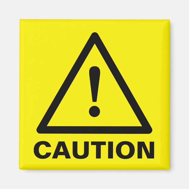 Panneau de prudence jaune personnalisé magnets (Devant)