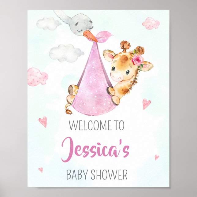 Panneau de réception de cigogne poster de la fête  (Devant)