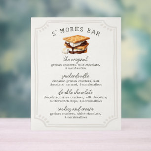 Panneau de recette de barres de S'mores pour feu d