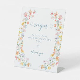 Panneau de Recette de Mariage Chic Floral Pastel