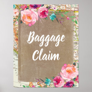 Panneau de réclamation de bagages Poster de Fête d