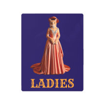 Panneau de salle de bain féminine en métal tabby