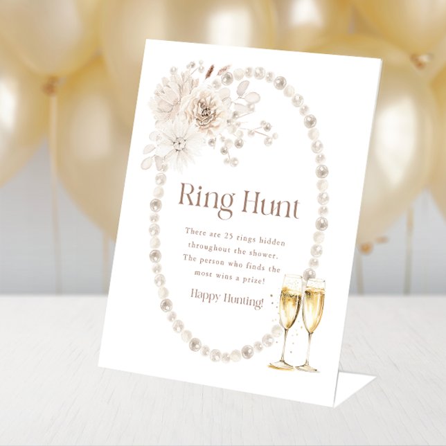 Panneau de Salle de Fête de Fiançailles Bague (Ring Bridal Shower Sign
)