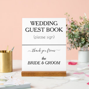 Panneau de signature de livre d'or de mariage mode