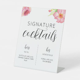 Panneau de signature Mariage de fleurs d'aquarelle