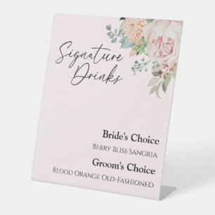 Panneau de signature Mariage rose flou
