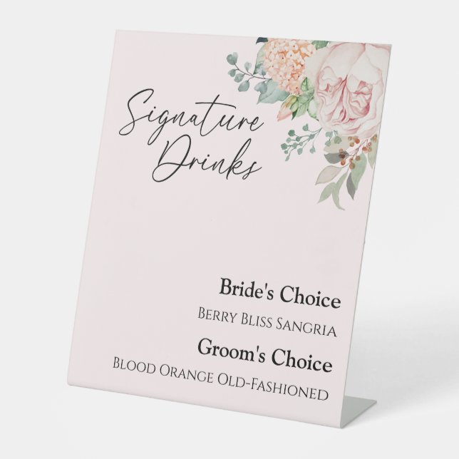 Panneau de signature Mariage rose flou (Recto)