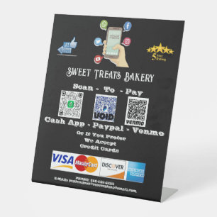 Panneau de socle de code QR « Scan To Pay »