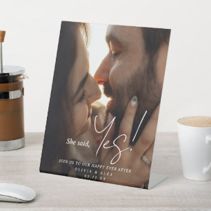 Panneau de socle de photo de couple 'Elle a dit ou
