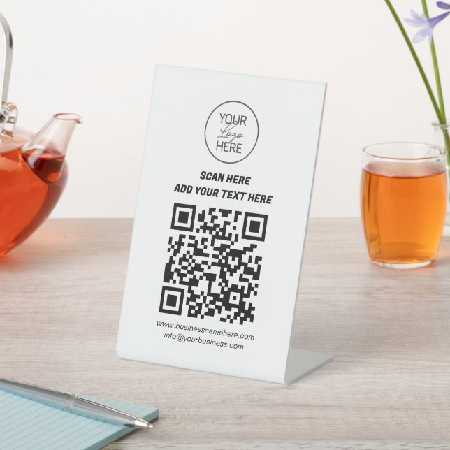 Panneau de table à code QR personnalisé avec logo  (In SItu)