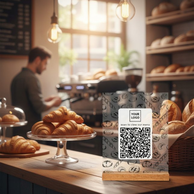 Panneau de table à code QR sur mesure avec motif d (Créateur téléchargé)