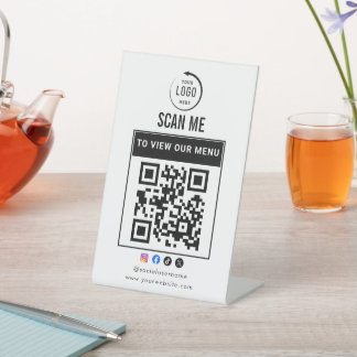 Panneau de table Code QR | Présentoir de menu numé