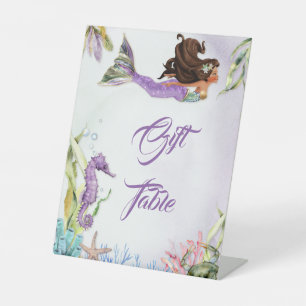 Panneau de table de bienvenue cadeau sirène de cou