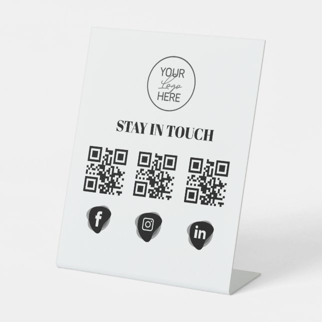 Panneau de table de code QR de médias sociaux pers (Recto)
