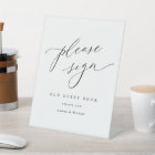 Panneau de table de livre d'or de mariage romantiq