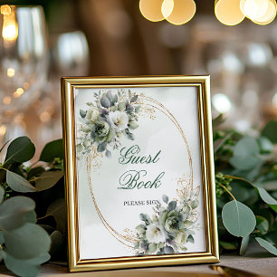 Panneau de table de livre d'or en eucalyptus rusti