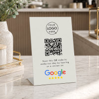 Panneau de table Google Reviews | Socle de code QR