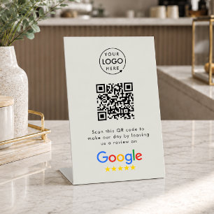 Panneau de table Google Reviews Socle de code QR