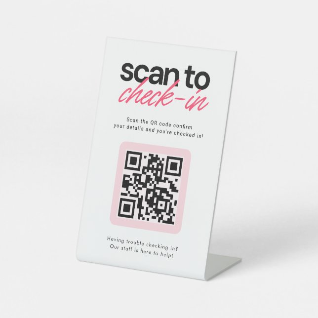 Panneau de table pour code QR de vérification des  (Recto)