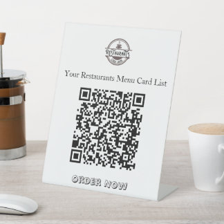 Panneau de table QR de menu de restaurant