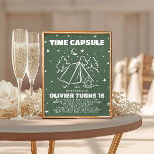 Panneau de table Rétro Happy Camper Time Capsule