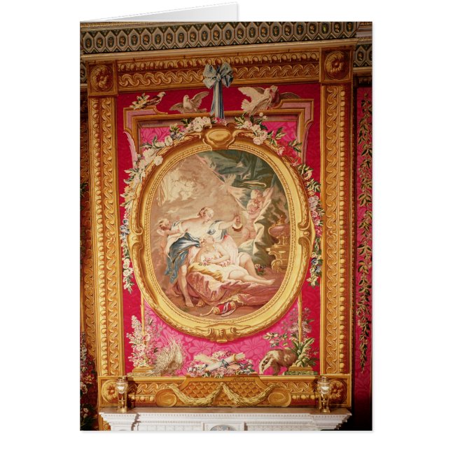 Panneau de tapisserie dépeignant le cupidon et la (Devant)