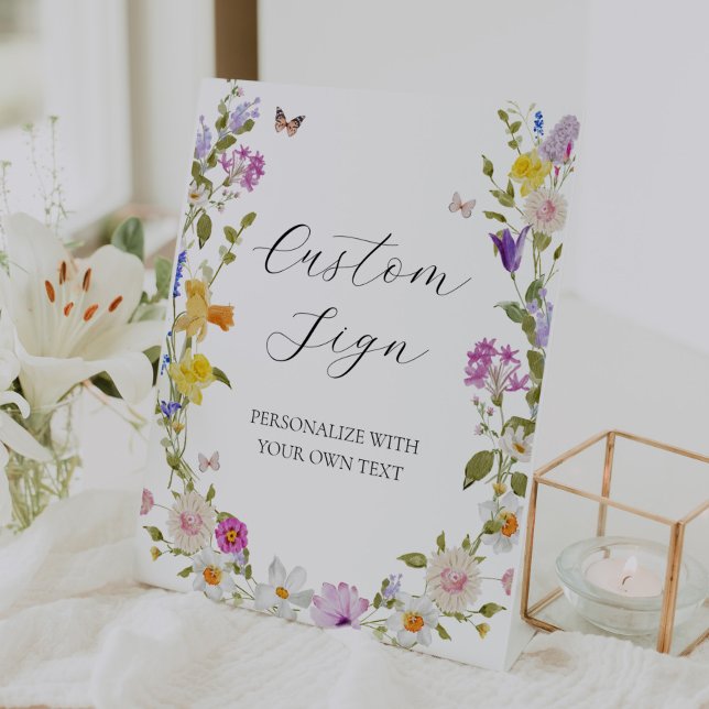 Panneau de texte personnalisé Fleur sauvage en fle (Créateur téléchargé)