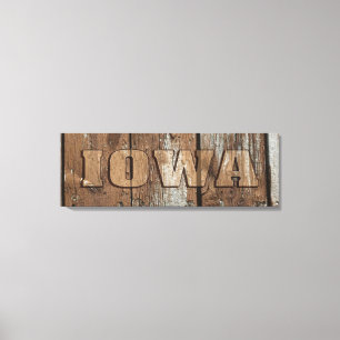 Panneau de toile murale en bois rustique Iowa