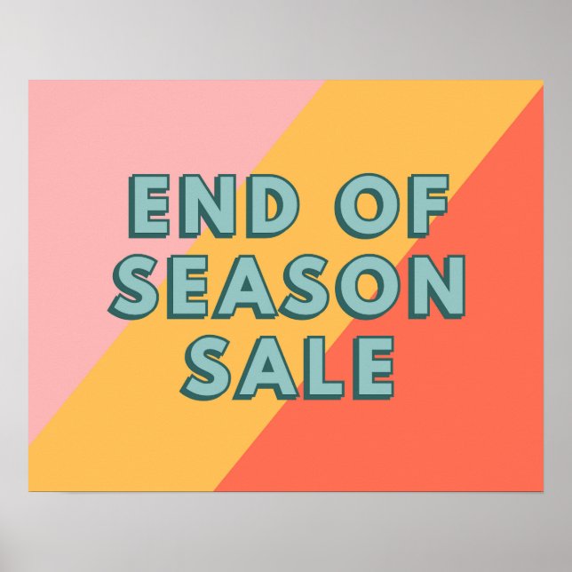 Panneau de vente, Affiche de fin de saison (Devant)